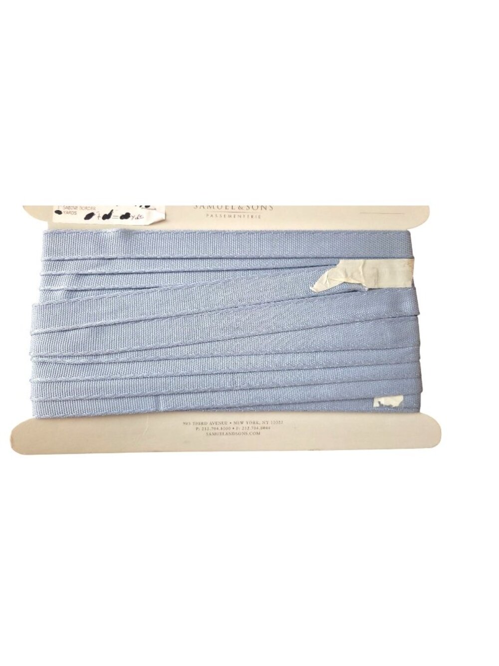 Retired Samuel & Sons 10 Yd Sabine Border Sky 1" Designer Passementerie Trim